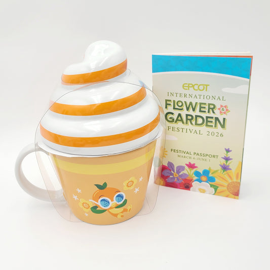 2026 Disney Park Epcot 2026 Flower & Garden Orange Bird Ice Cream Coffee Cup Mug