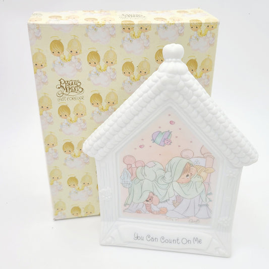 RARE Precious Moments "You Can Count On Me" 1994 Girl Blanket Porcelain Plaque