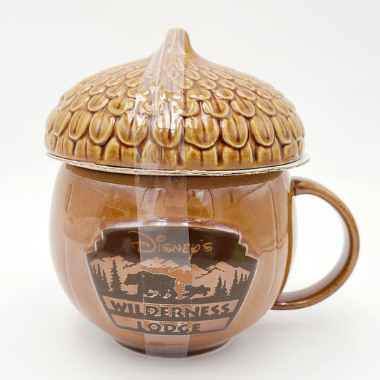 2024 Disney World Wilderness Lodge Ceramic 16oz Acorn Coffee/Soup Cup Mug W/ Lid