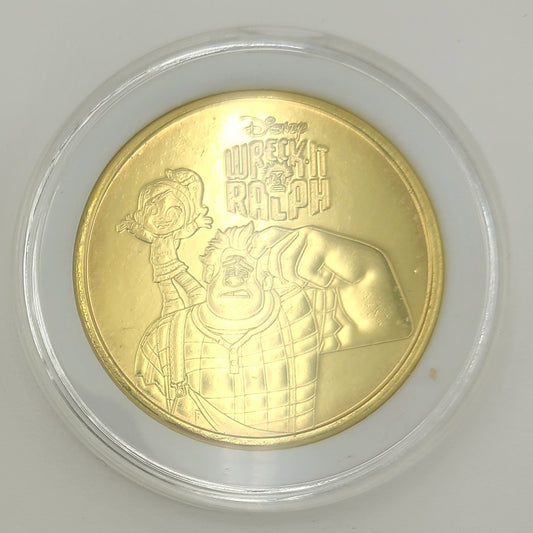 *Wreck It Ralph Coin* Walt Disney World Parks Golden Color Metal Medallion NEW