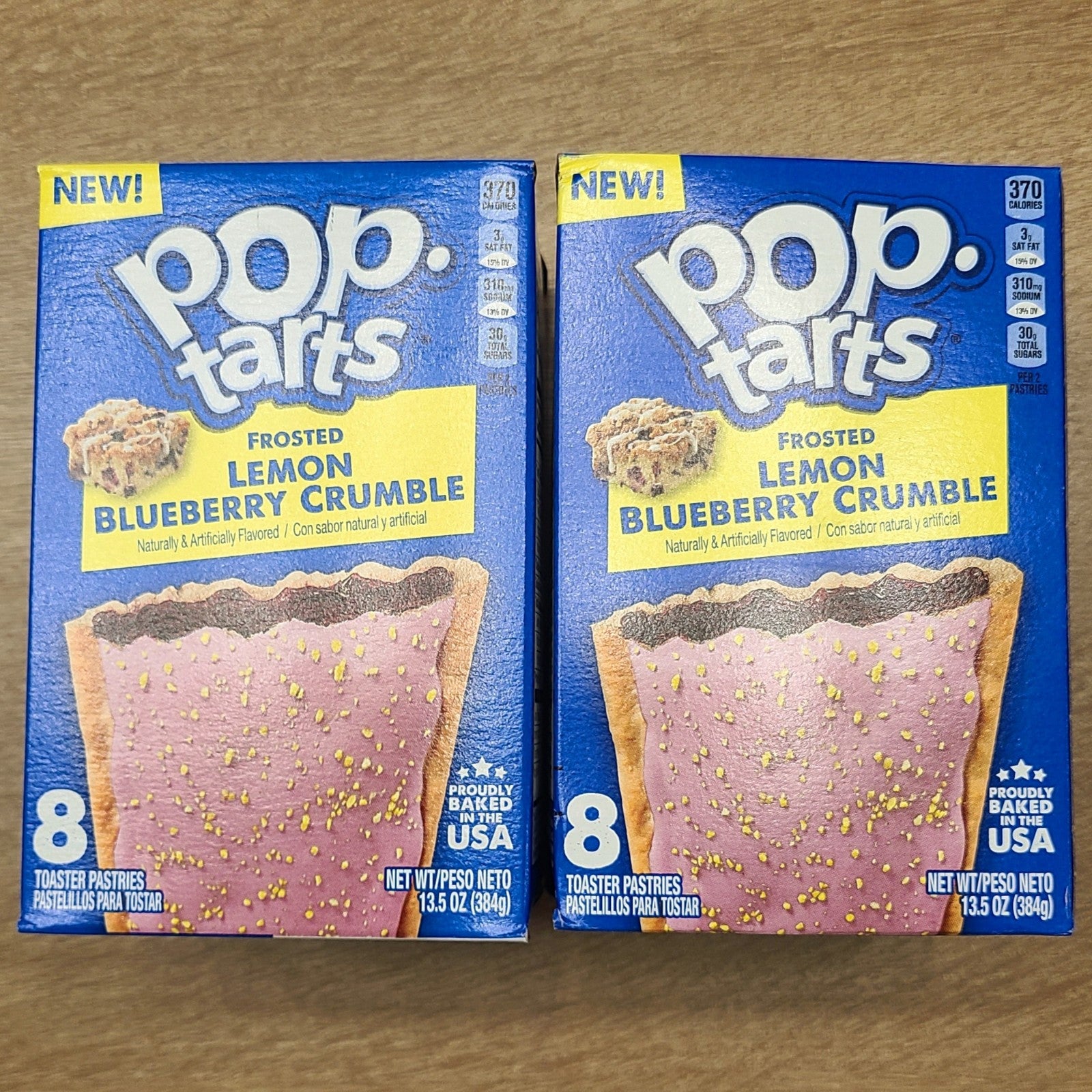 (2 Boxes) Kelloggs Frosted Lemon Blueberry Pop Tarts 16 Toaster Pastries Total
