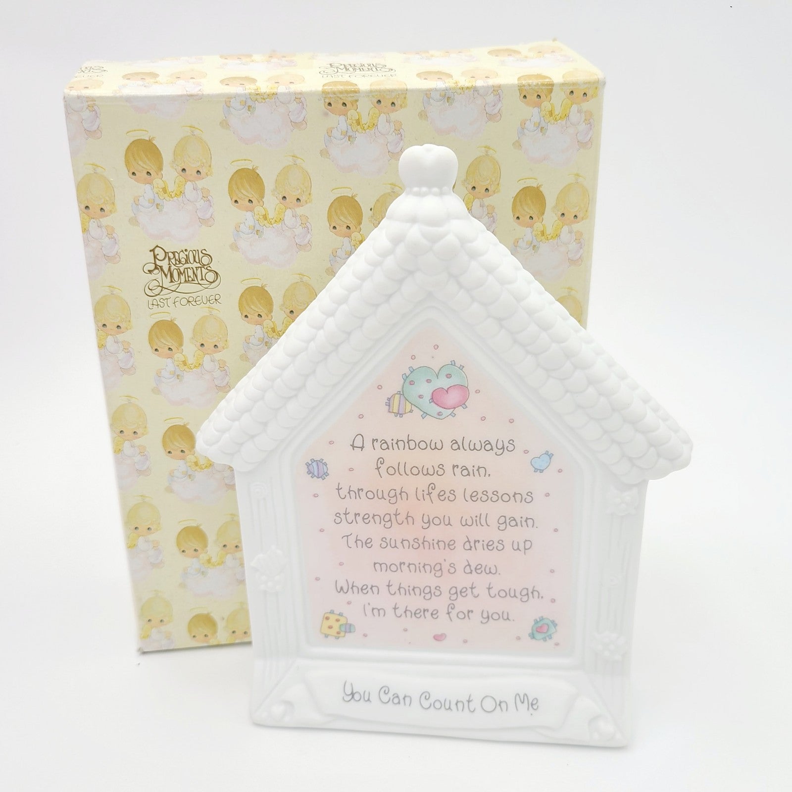 RARE Precious Moments "You Can Count On Me" 1994 Girl Blanket Porcelain Plaque