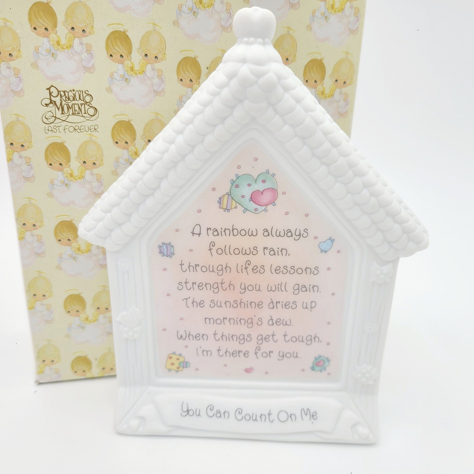 RARE Precious Moments "You Can Count On Me" 1994 Girl Blanket Porcelain Plaque