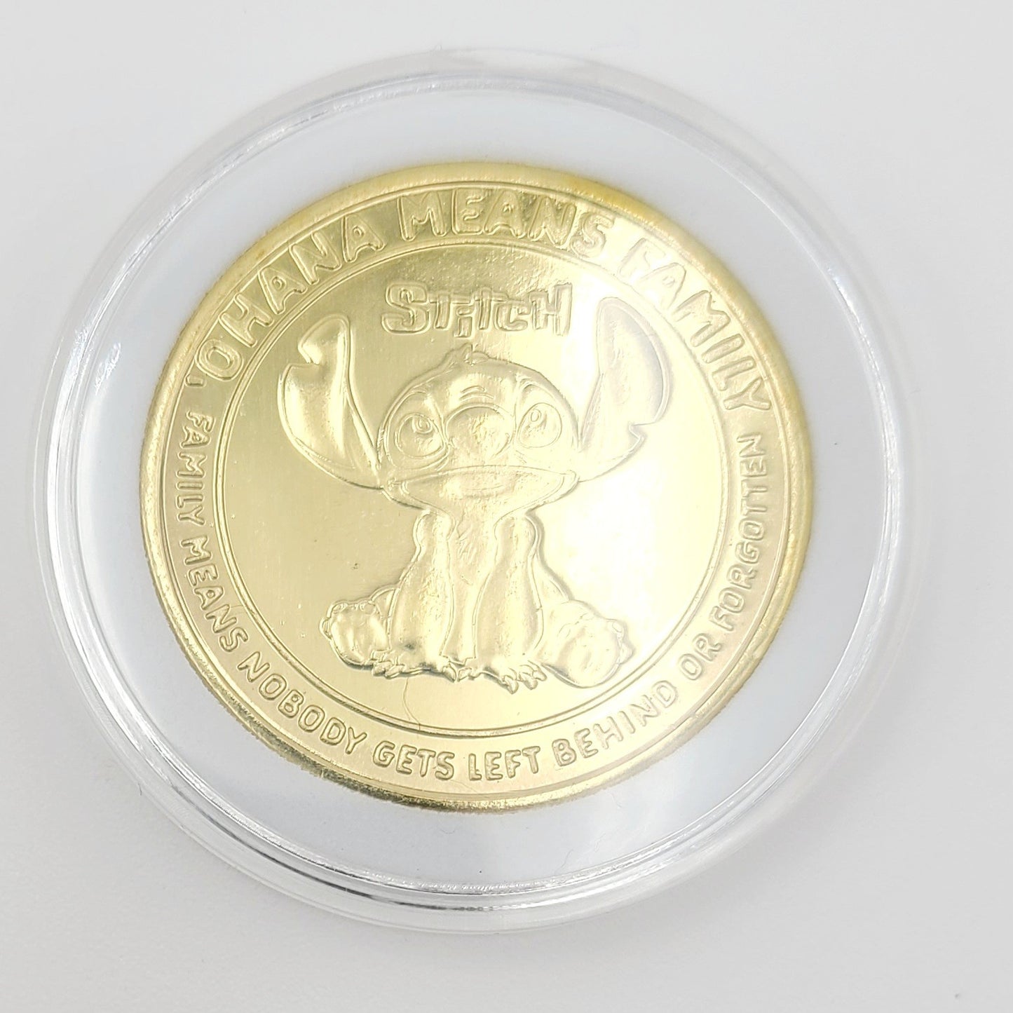 *Stitch Coin* Walt Disney World Parks Golden Color Metal Medallion NEW 'Ohana