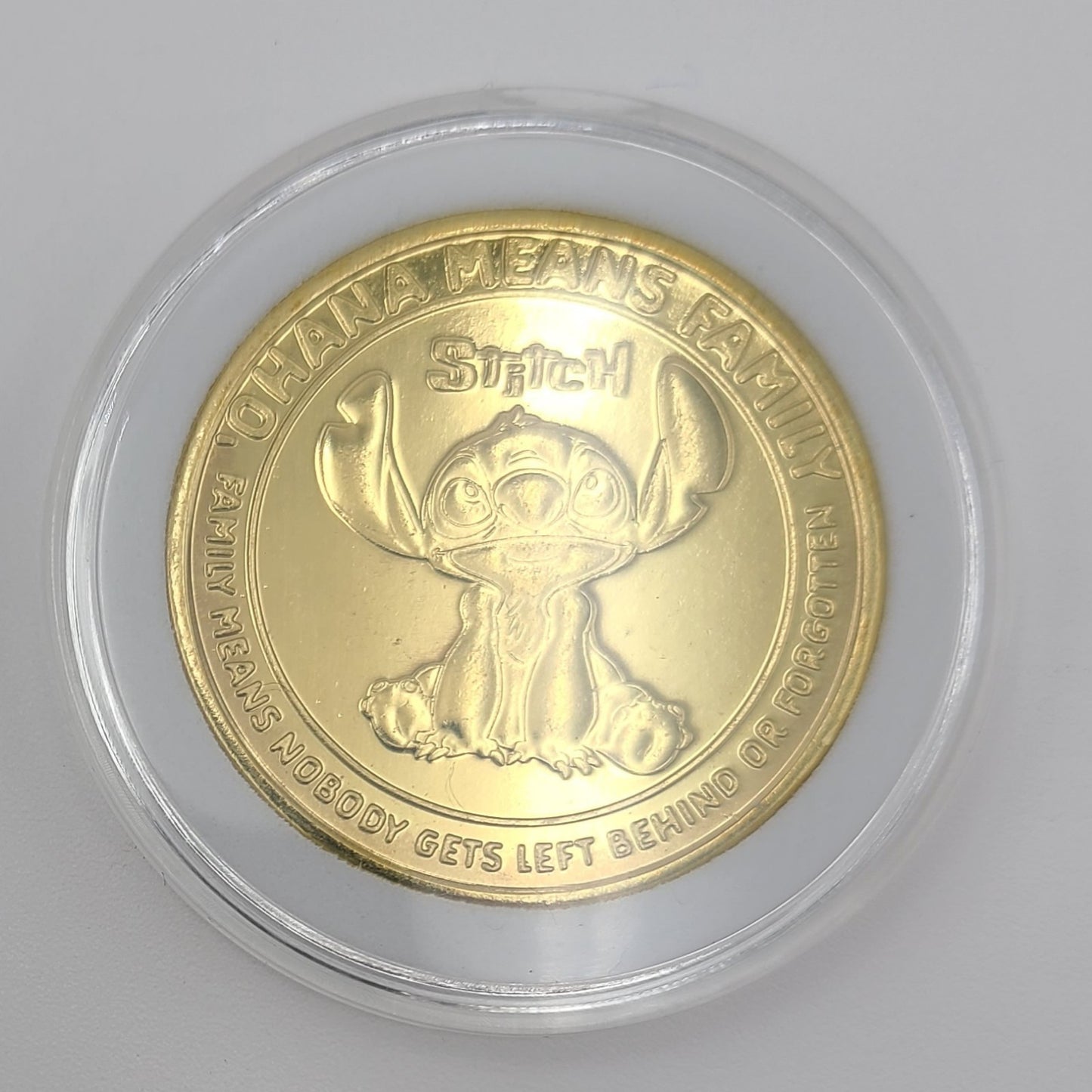 *Stitch Coin* Walt Disney World Parks Golden Color Metal Medallion NEW 'Ohana