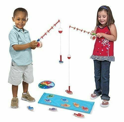 Melissa & Doug Catch & Count Fishing Game 2 Magnetic Rods, 10 Fish, Spinner, Bag